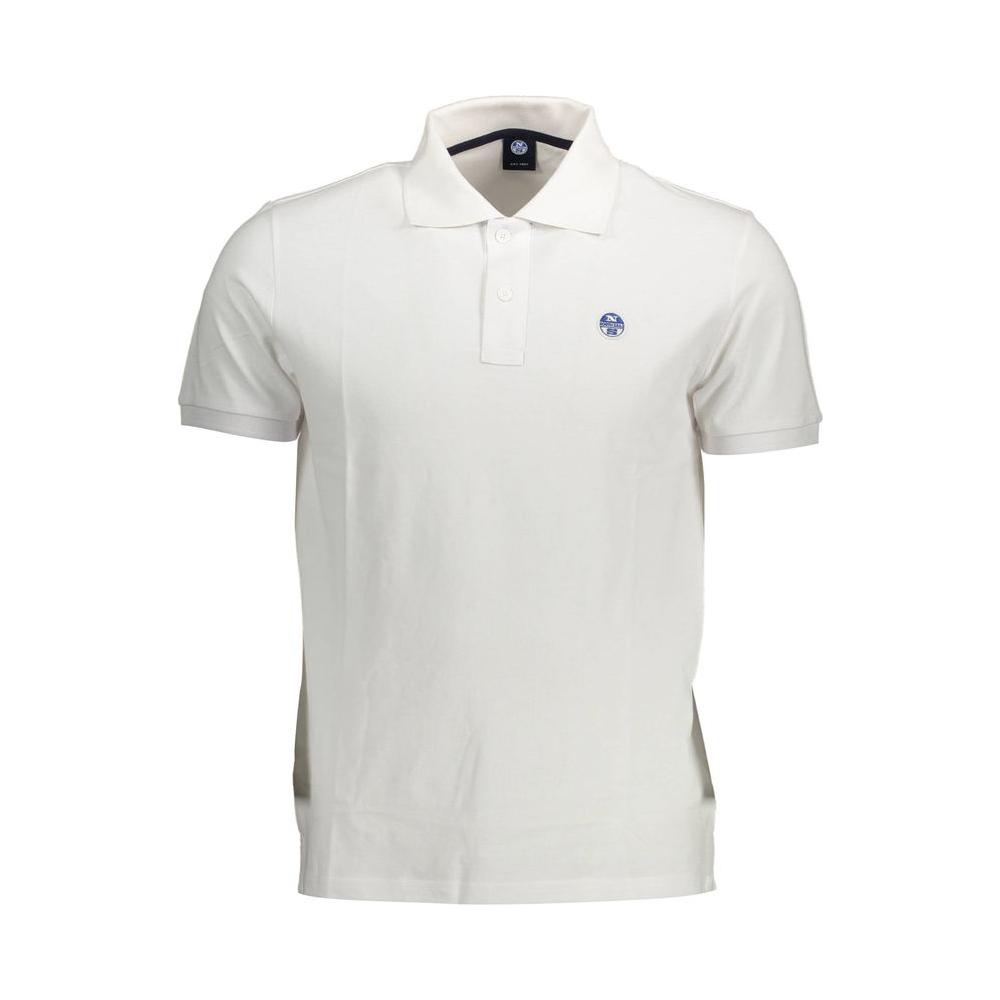 North Sails White Cotton Men Polo Shirt North Sails Light Gray