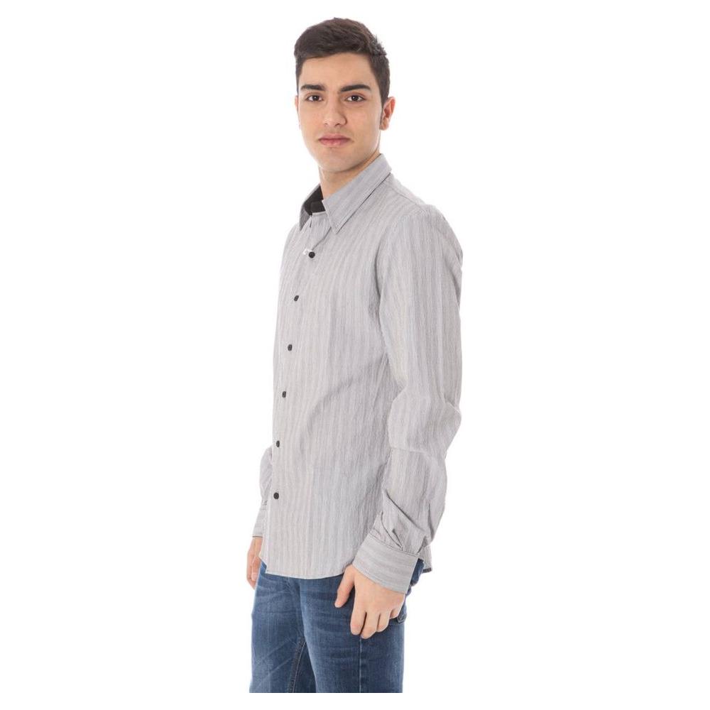 Costume National White Cotton Men Shirt Costume National Gray