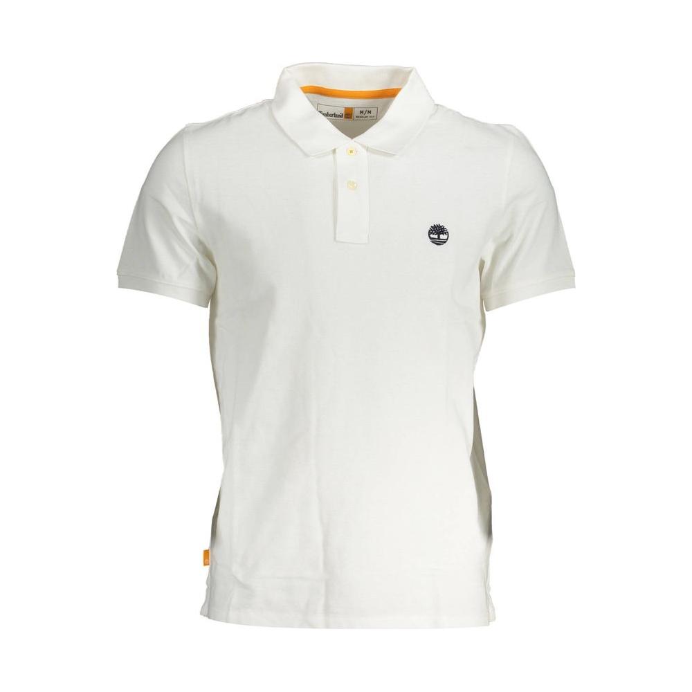 Timberland White Cotton Men Polo Shirt Timberland Light Gray