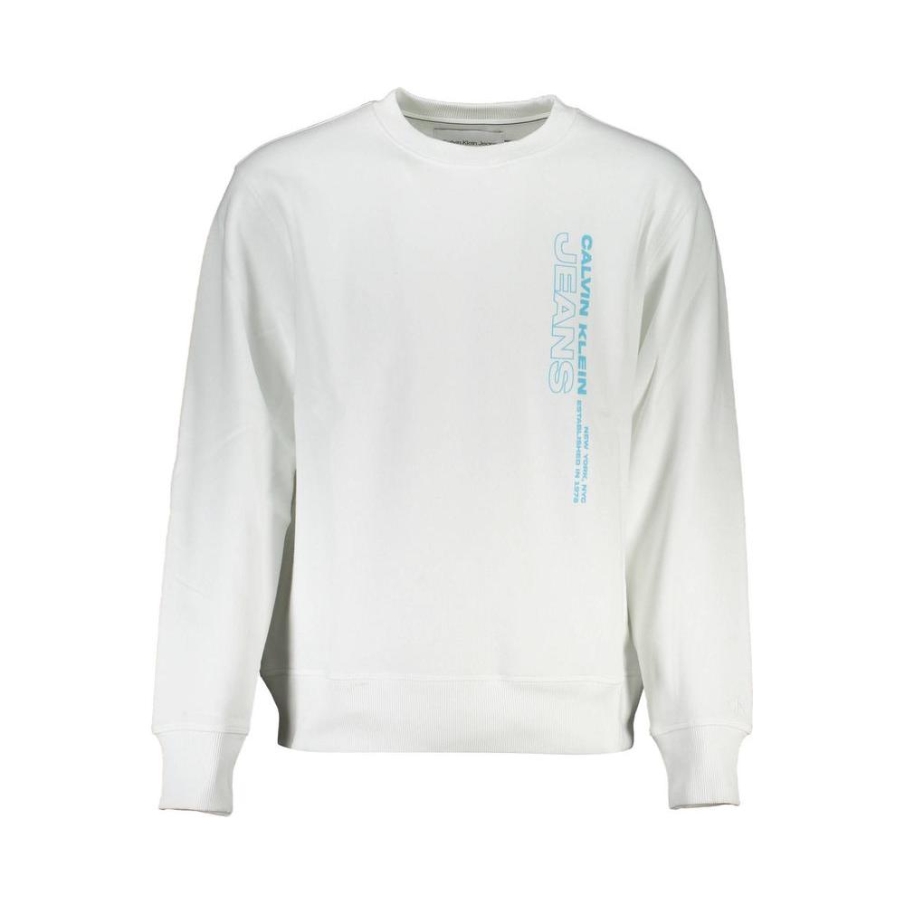 Calvin Klein Crisp White Crew Neck Cotton-Blend Sweater Calvin Klein Lavender