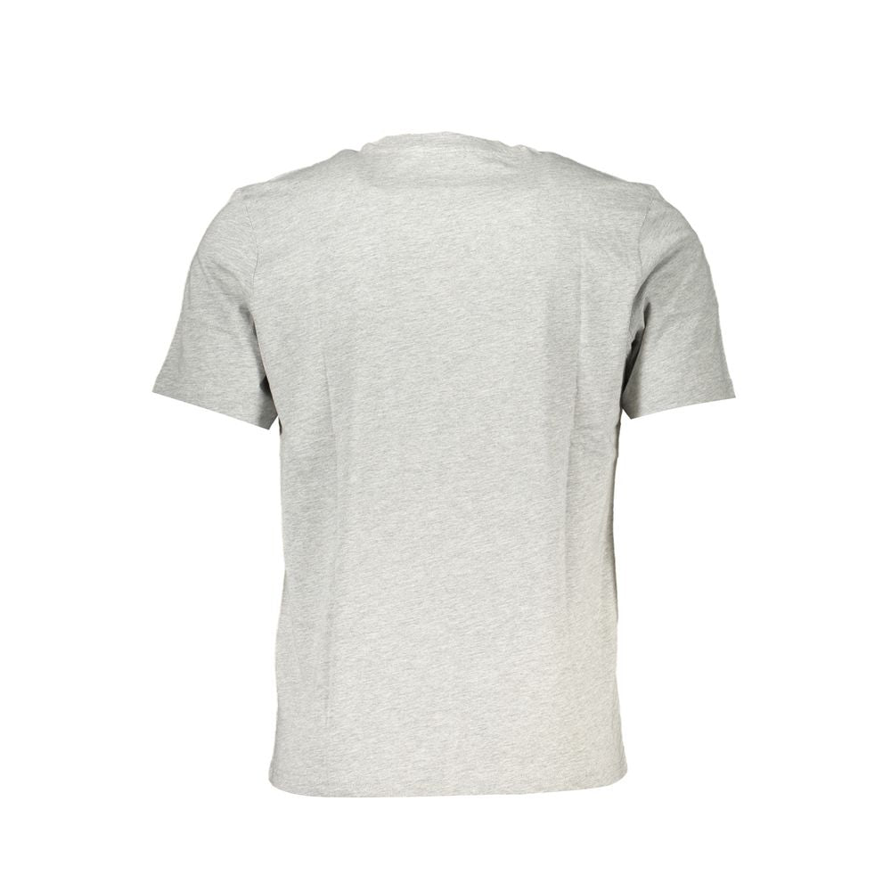 Back view of North Sails gray cotton short-sleeved t-shirt with crew neck and logo print.