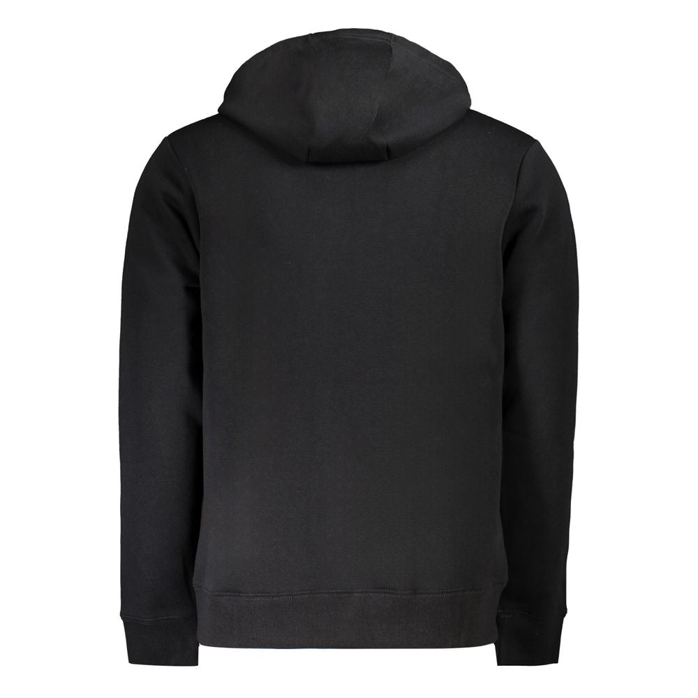 Back view of Norway 1963 Black Cotton Men Sweater with hood, showcasing stylish casual wear, perfect for comfort and fashion.