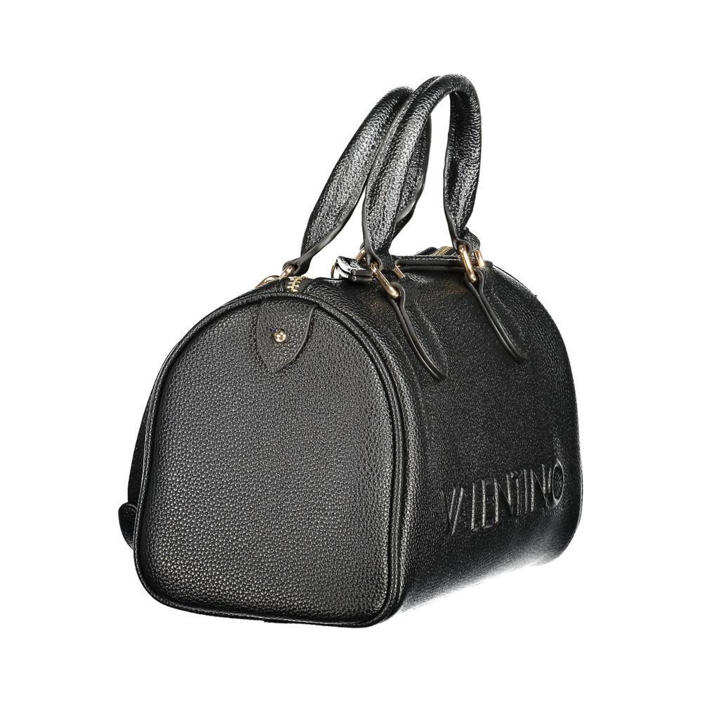 Valentino Bags black polyethylene women's handbag with sturdy handles and versatile shoulder strap, elegant luxury design.