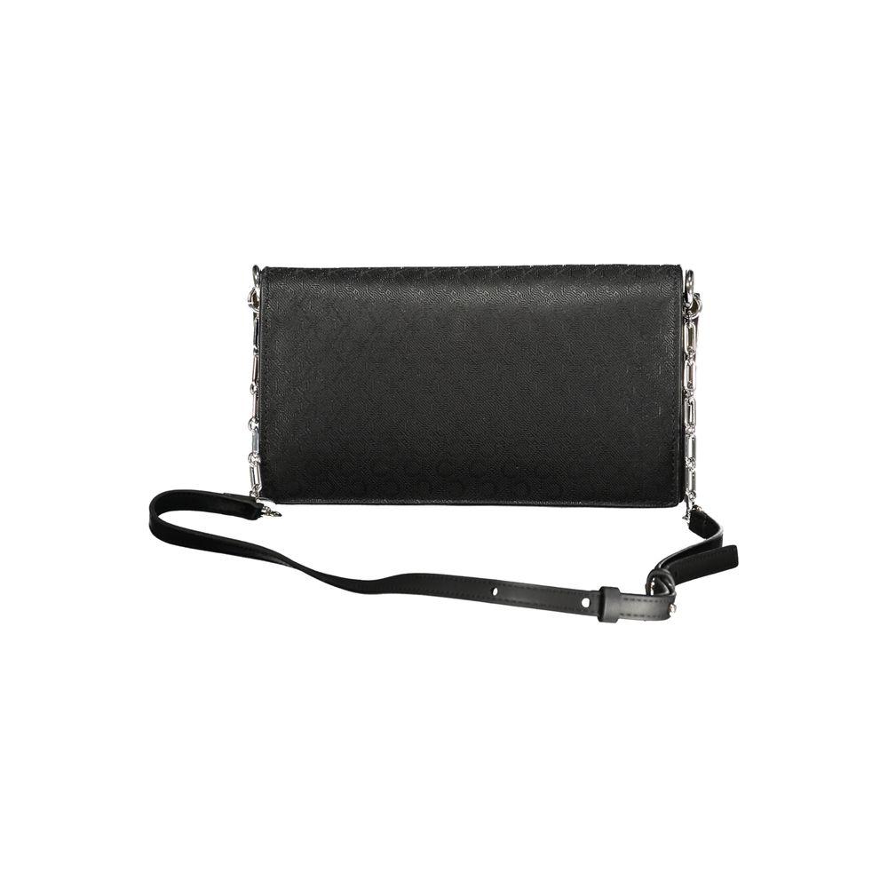 Calvin Klein Black Polyester Women Handbag with adjustable strap, elegant design, and spacious compartments for fashion and functionality.