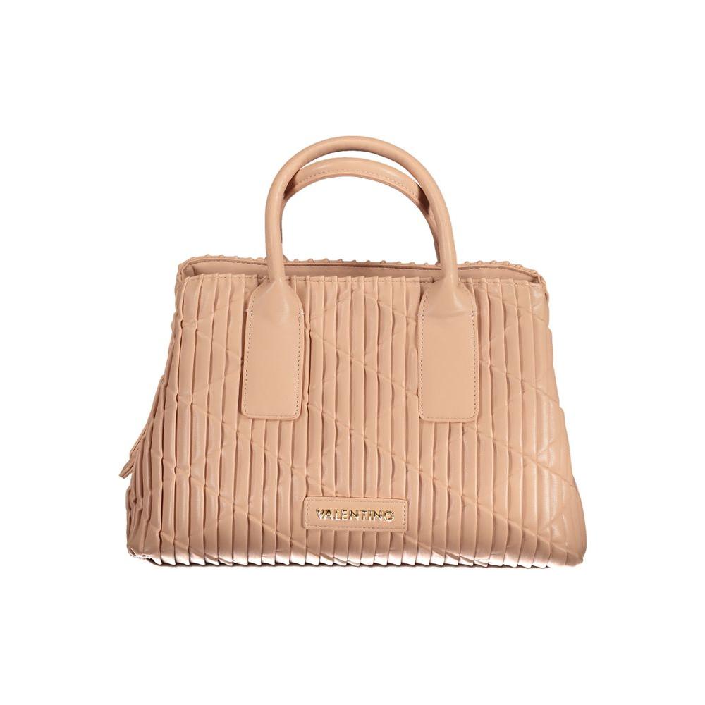 Valentino Bags pink polyethylene handbag with two handles, removable chain, adjustable straps, and multiple compartments.