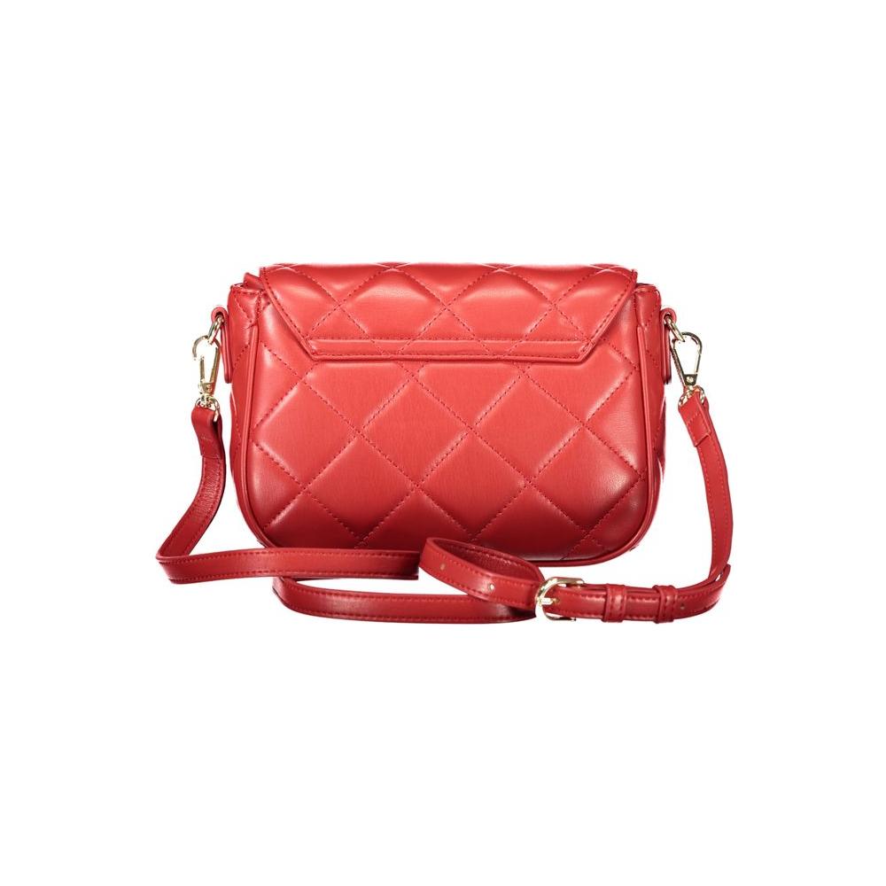 Valentino Bags red polyethylene handbag with adjustable strap and quilted design for fashion-forward women.