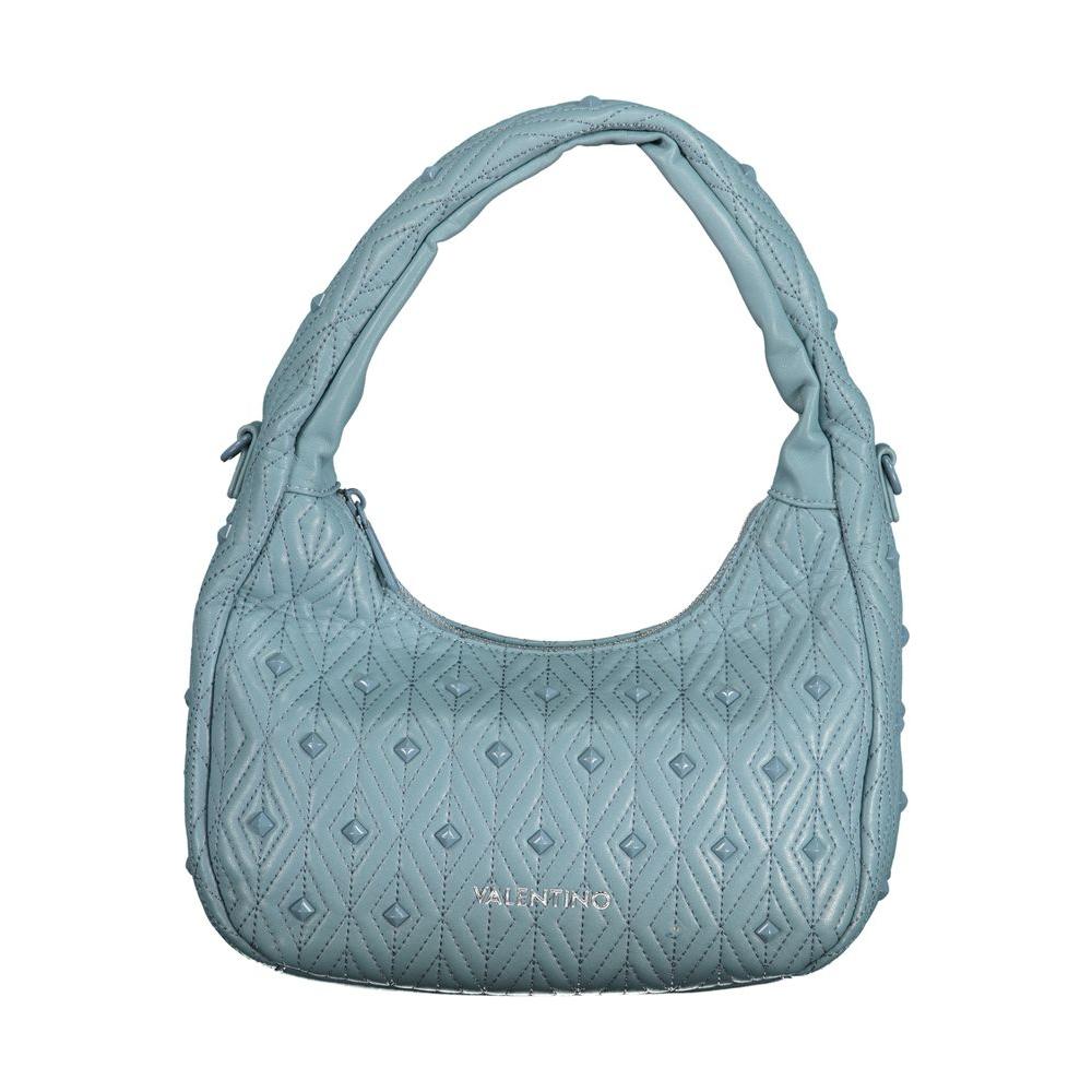 Valentino Bags Blue Polyethylene Women's Handbag with Quilted Design and One-Handle, Fashionable and Practical.