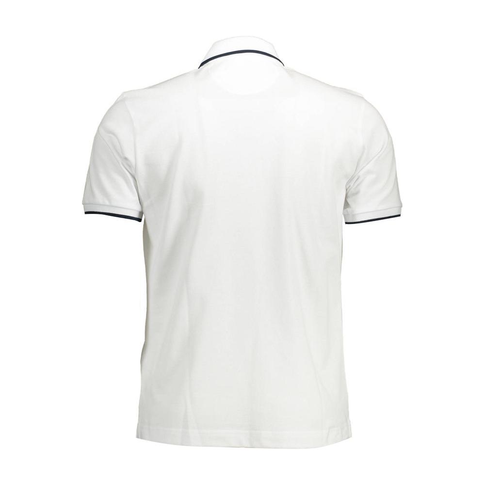 La Martina White Cotton Men Polo Shirt La Martina Lavender