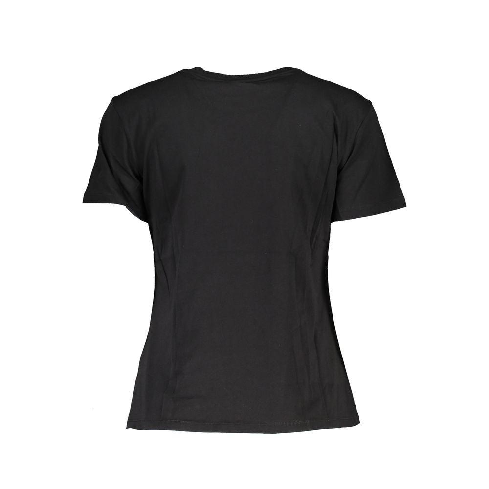 Patrizia Pepe Chic Contrast Crew Neck Cotton Tee Patrizia Pepe Dark Slate Gray