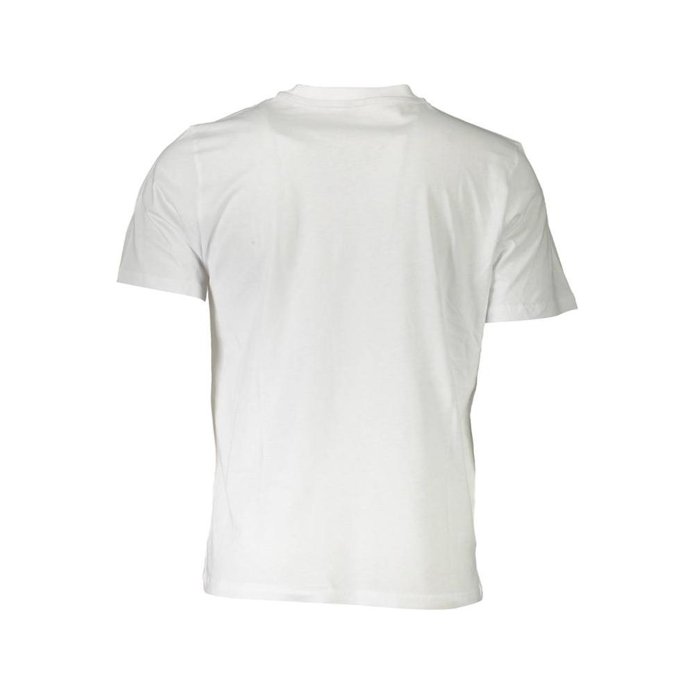 North Sails White Cotton Men T-Shirt North Sails Light Gray
