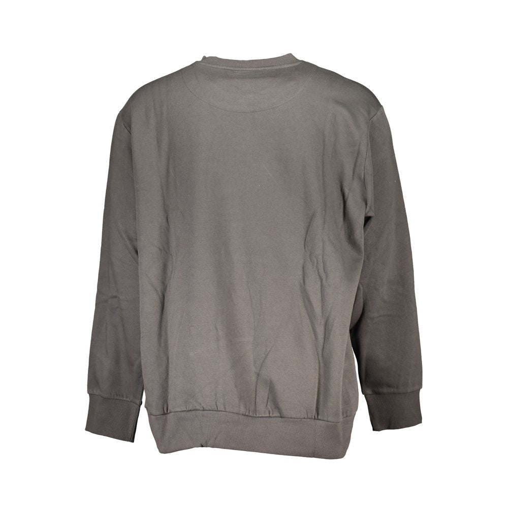 Back view of U.S. Grand Polo gray cotton men's sweatshirt with long sleeves and crew neck.