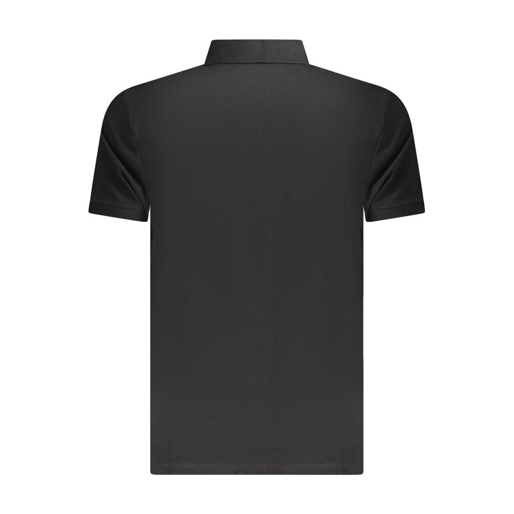 Back view of Timberland Black Cotton Men's Polo Shirt with sleek silhouette and iconic logo embroidery.