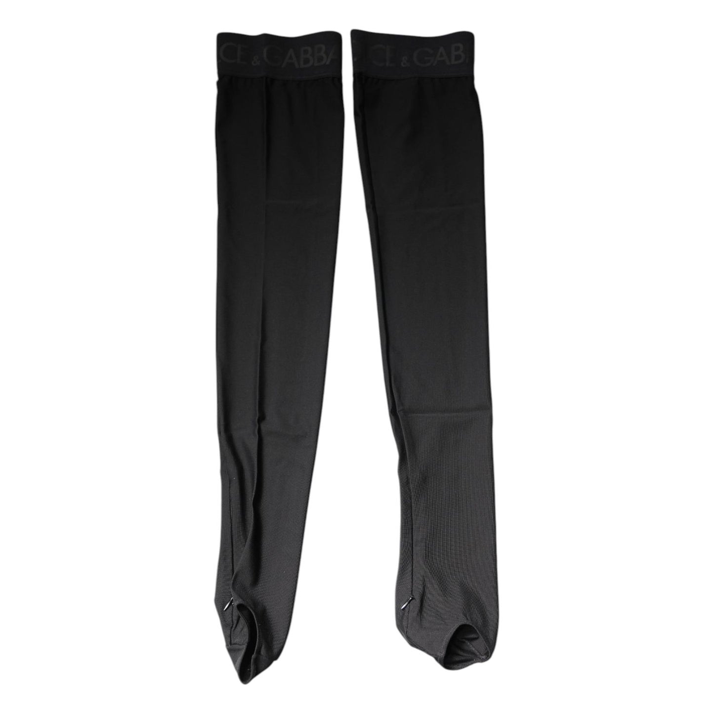 Dolce & Gabbana Black Viscose Stretch Over Calf Stockings Socks SCS2264-S