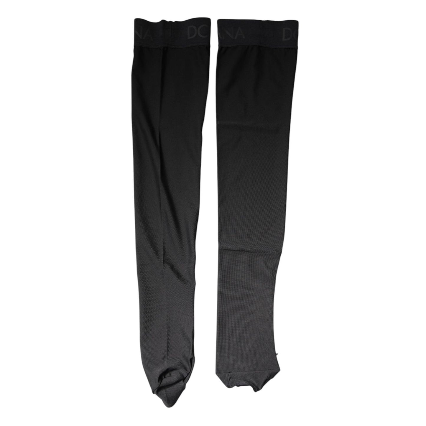 Dolce & Gabbana Black Viscose Stretch Over Calf Stockings Socks SCS2264-S