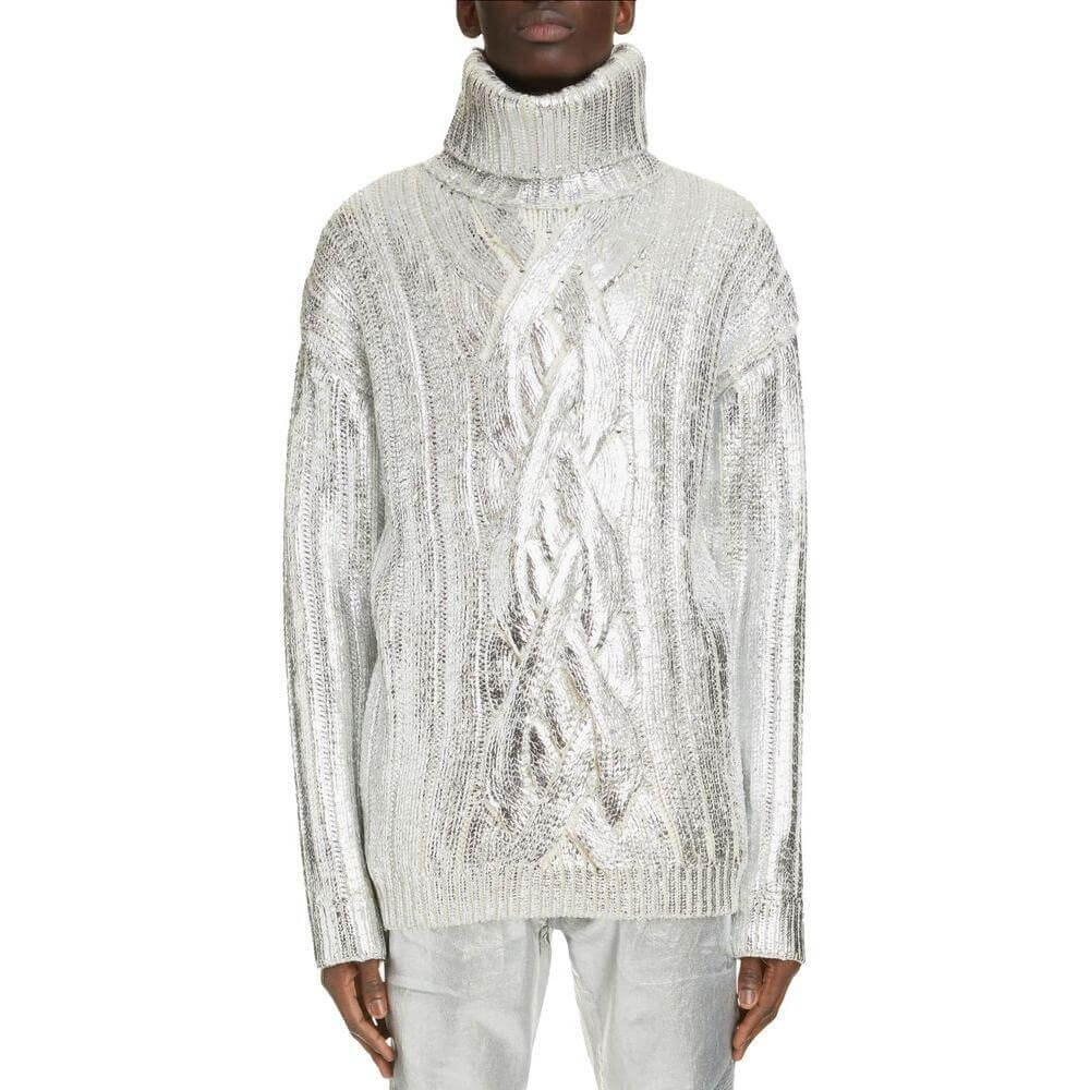 Balmain Brown Wool Men Turtleneck Sweater BA-15360-M