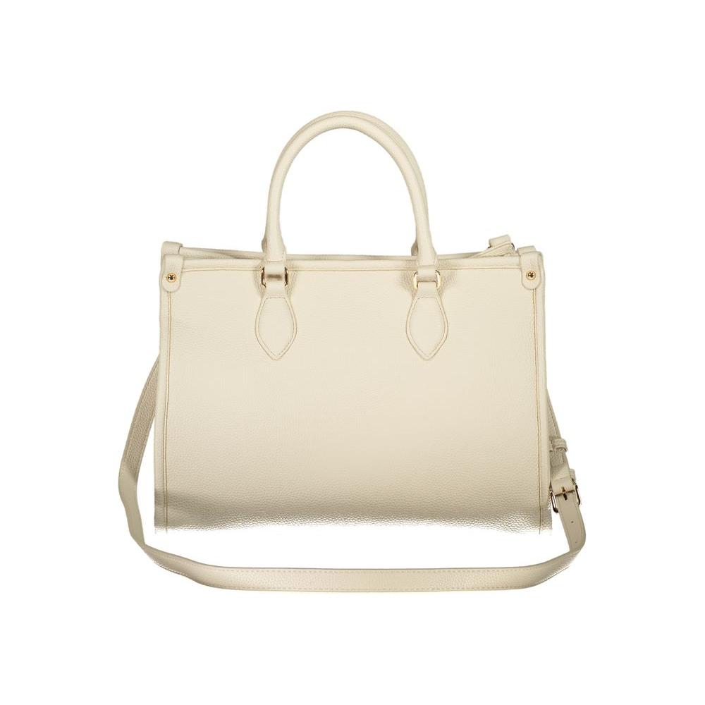 Valentino Bags beige polyethylene handbag with two handles, adjustable shoulder strap, internal pocket, and zip closure.