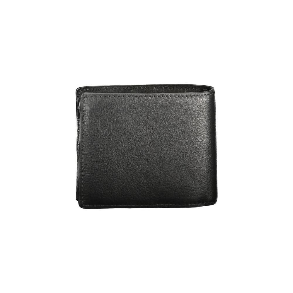 Tommy Hilfiger black leather men's wallet with sleek design and ample storage space for cards and coins