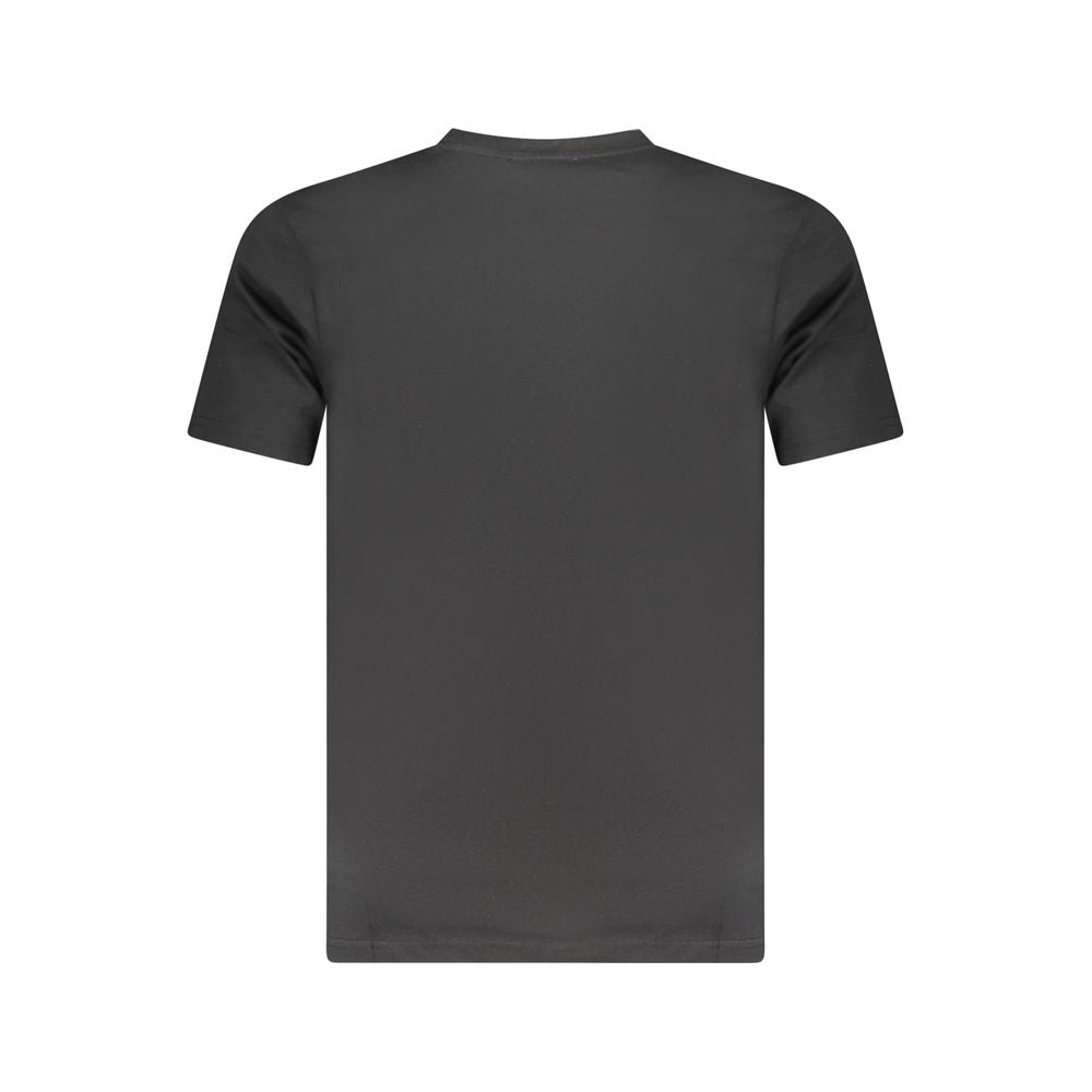 Cavalli Class black cotton men's T-shirt with short sleeves and crew neck, showcasing a minimalistic design for stylish comfort.