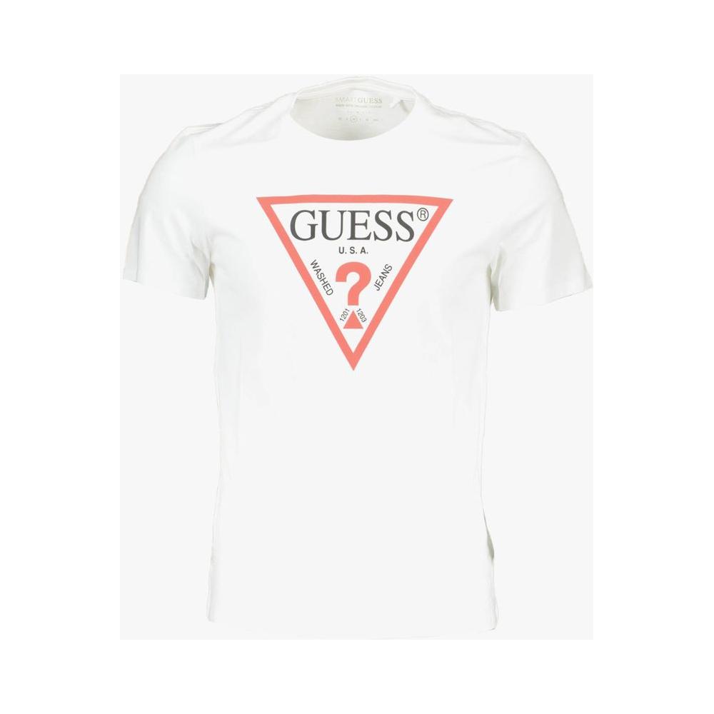 Guess Jeans White Cotton Men T-Shirt Guess Jeans White Smoke