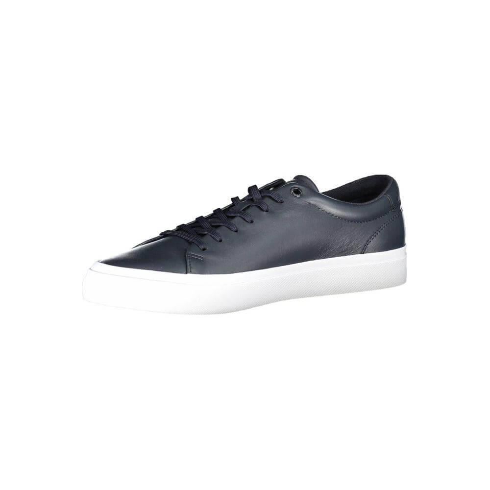 Tommy Hilfiger Blue Leather Men Sneaker Tommy Hilfiger Dark Slate Gray