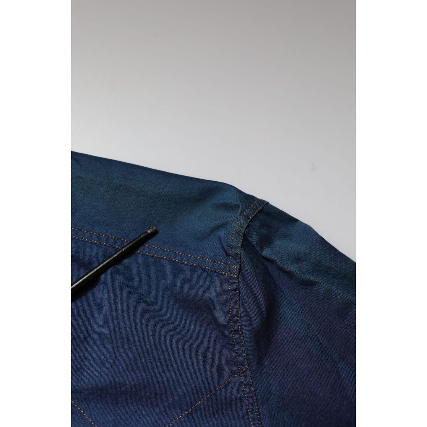 Dolce & Gabbana Blue Cotton GOLD Long Sleeves Casual Shirt TSH87804-39