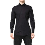 Dolce & Gabbana Black GOLD Cotton Dress Formal Shirt TSH87828-39