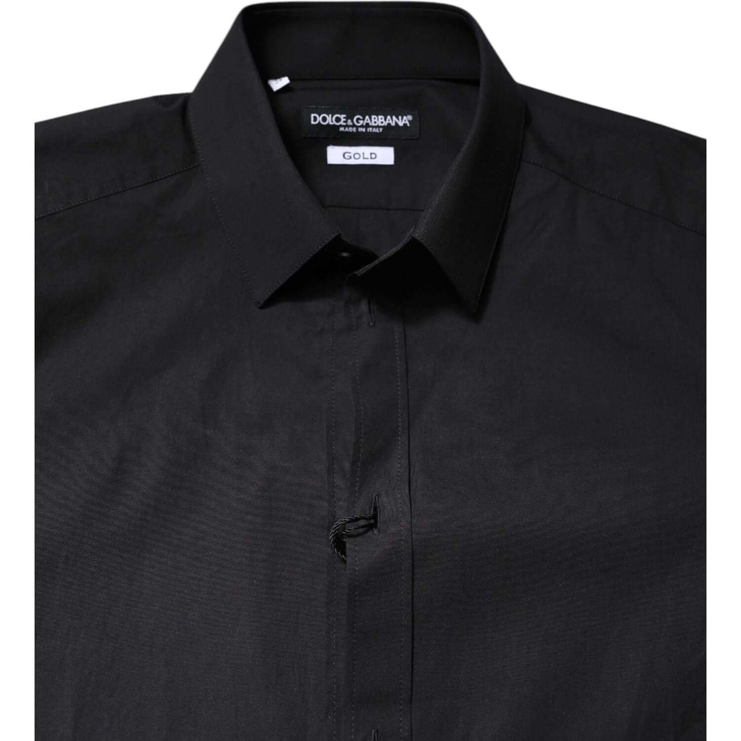 Dolce & Gabbana Black GOLD Cotton Dress Formal Shirt TSH87828-39