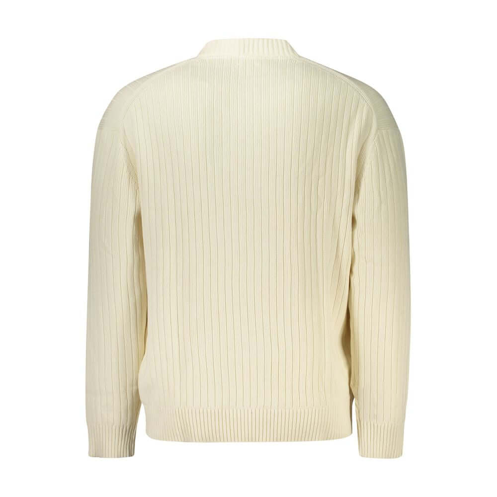 Calvin Klein White Cotton Men Sweater Calvin Klein Light Gray