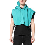 Dolce & Gabbana Green Cotton Hooded Men Sportswear Vest Sweater TSH90314