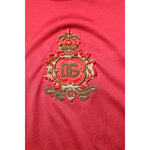 Dolce & Gabbana Red Silk DG Crown Logo Short Sleeve T-shirt TSH90325-44