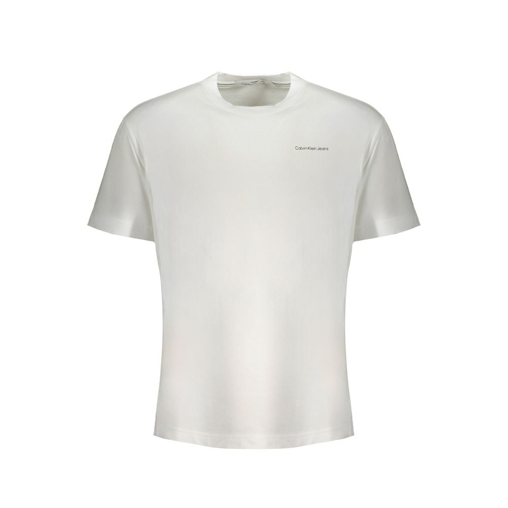 Calvin Klein white cotton t-shirt, crew neck, short sleeves, logo print, made of 95% regenerative cotton.