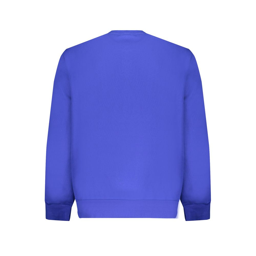 Harmont & Blaine blue cotton sweater, crew neck, long sleeve, featuring embroidered logo on the front. Ideal casual wear for any season.