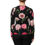 Dolce & Gabbana Black Floral Long Sleeve Women Blouse Top TSH90438-36