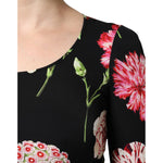 Dolce & Gabbana Black Floral Long Sleeve Women Blouse Top TSH90438-36