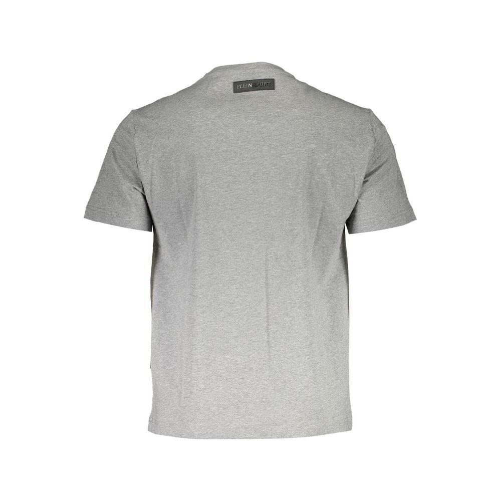 Plein Sport Gray Cotton Men T-Shirt