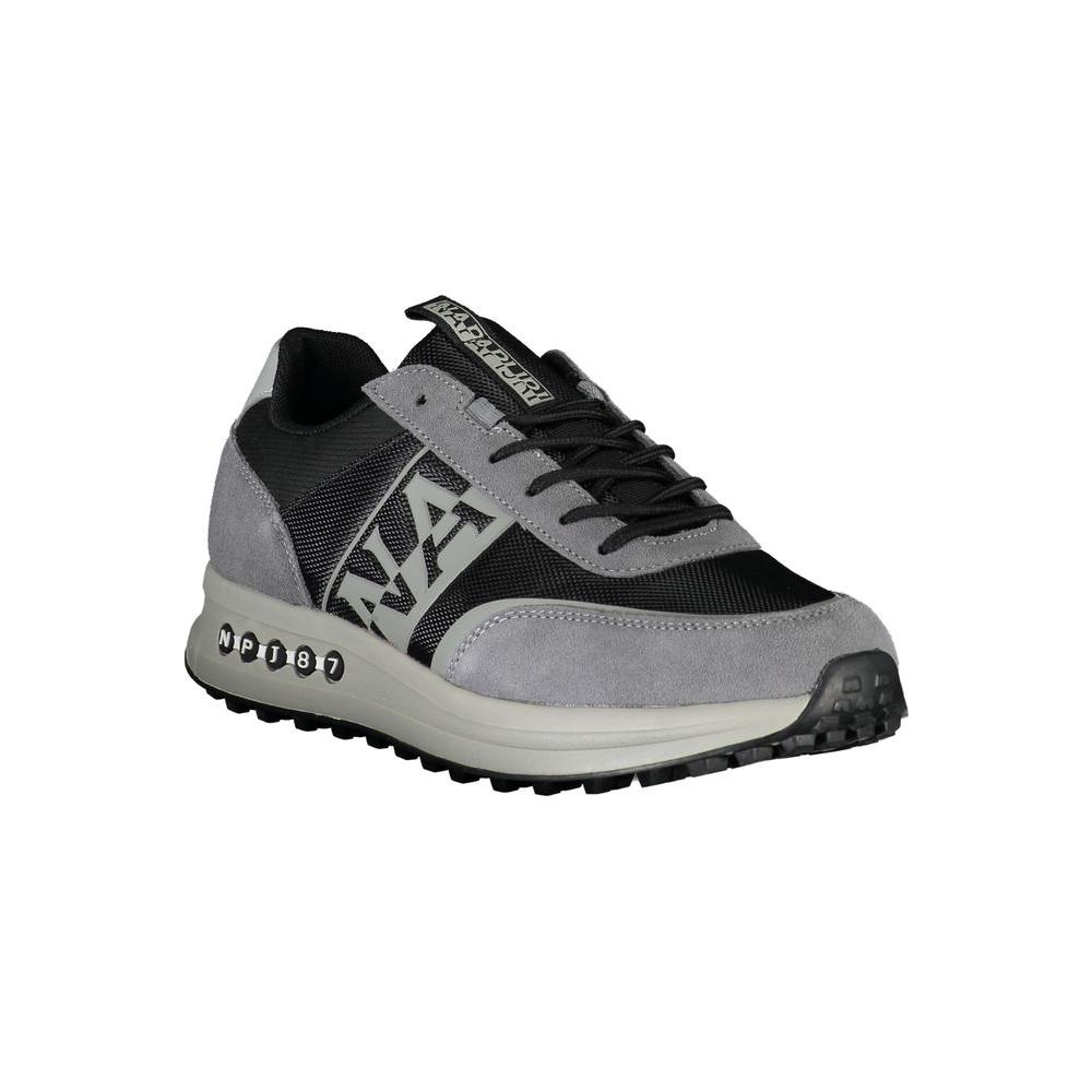 Napapijri Gray Leather Men Sneaker