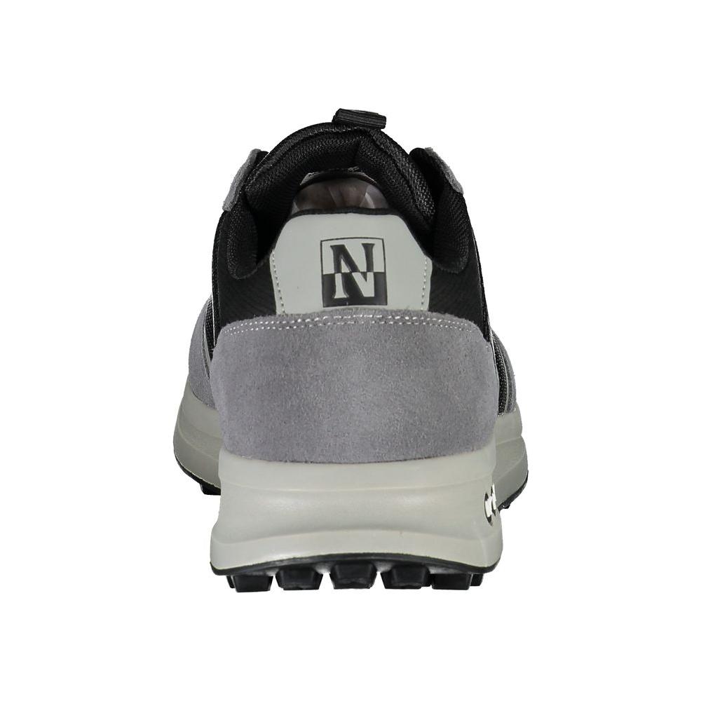 Napapijri Gray Leather Men Sneaker