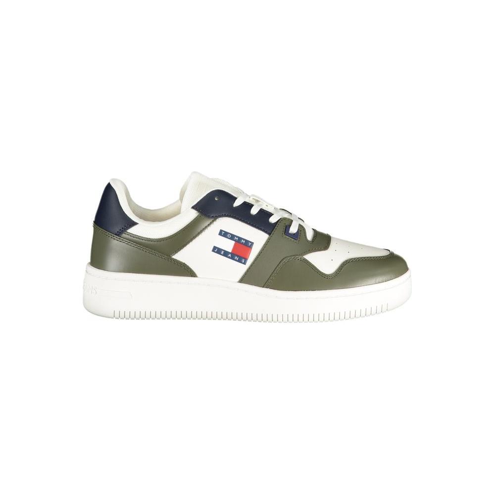 Tommy Hilfiger Green Leather Men Sneaker