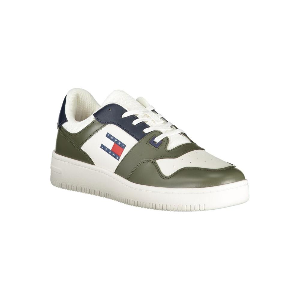 Tommy Hilfiger Green Leather Men Sneaker