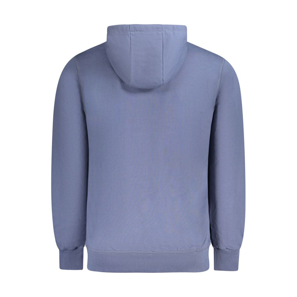 North Sails blue cotton men’s sweater with hood, featuring a classic design for stylish comfort in everyday adventures.