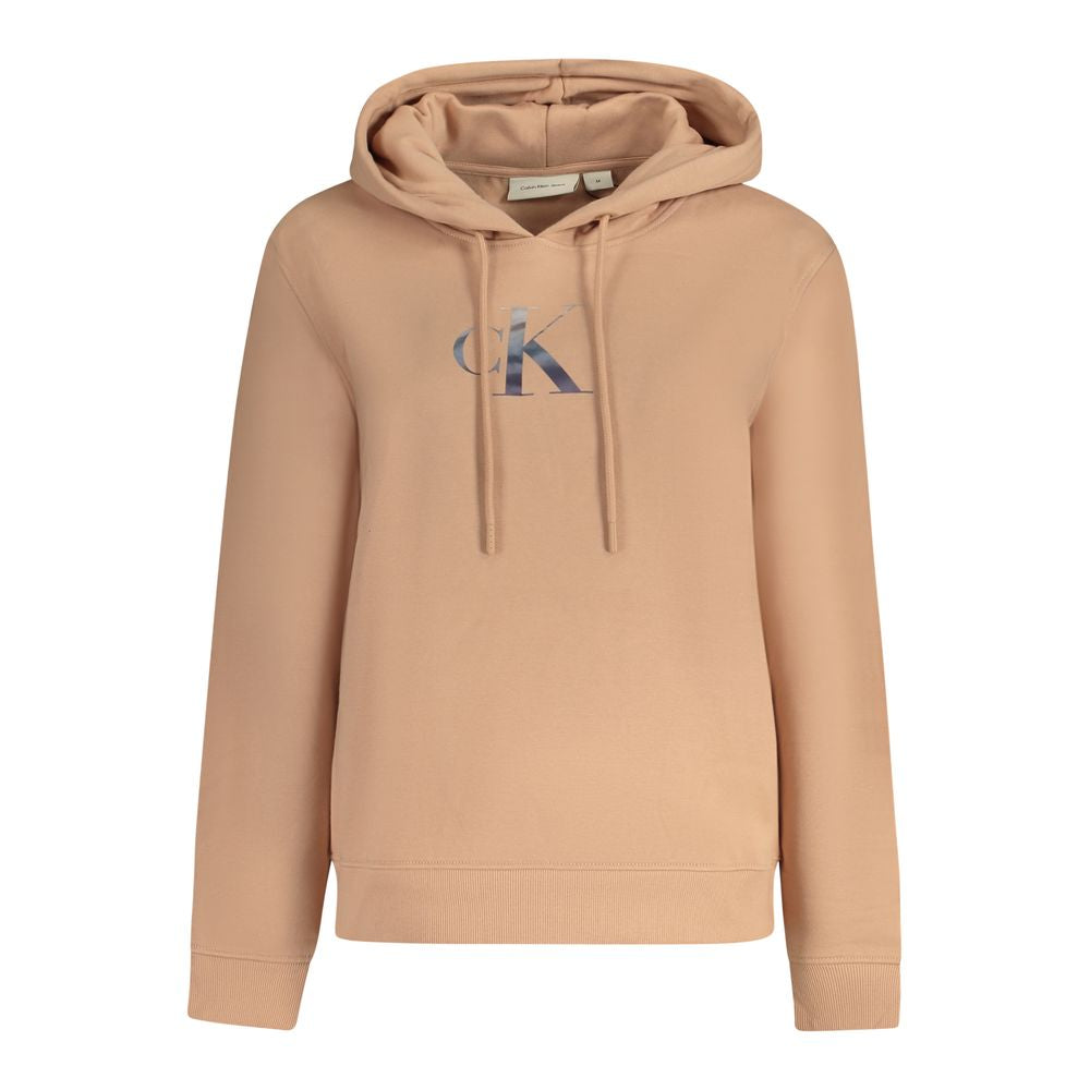 Calvin Klein pink cotton women's sweater with long sleeves and logo print, offering a stylish and comfortable fit, perfect for fashion lovers.