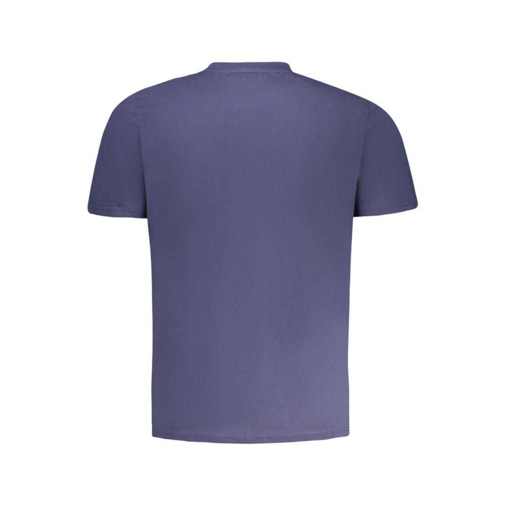 Back view of North Sails blue cotton men’s t-shirt with short sleeves