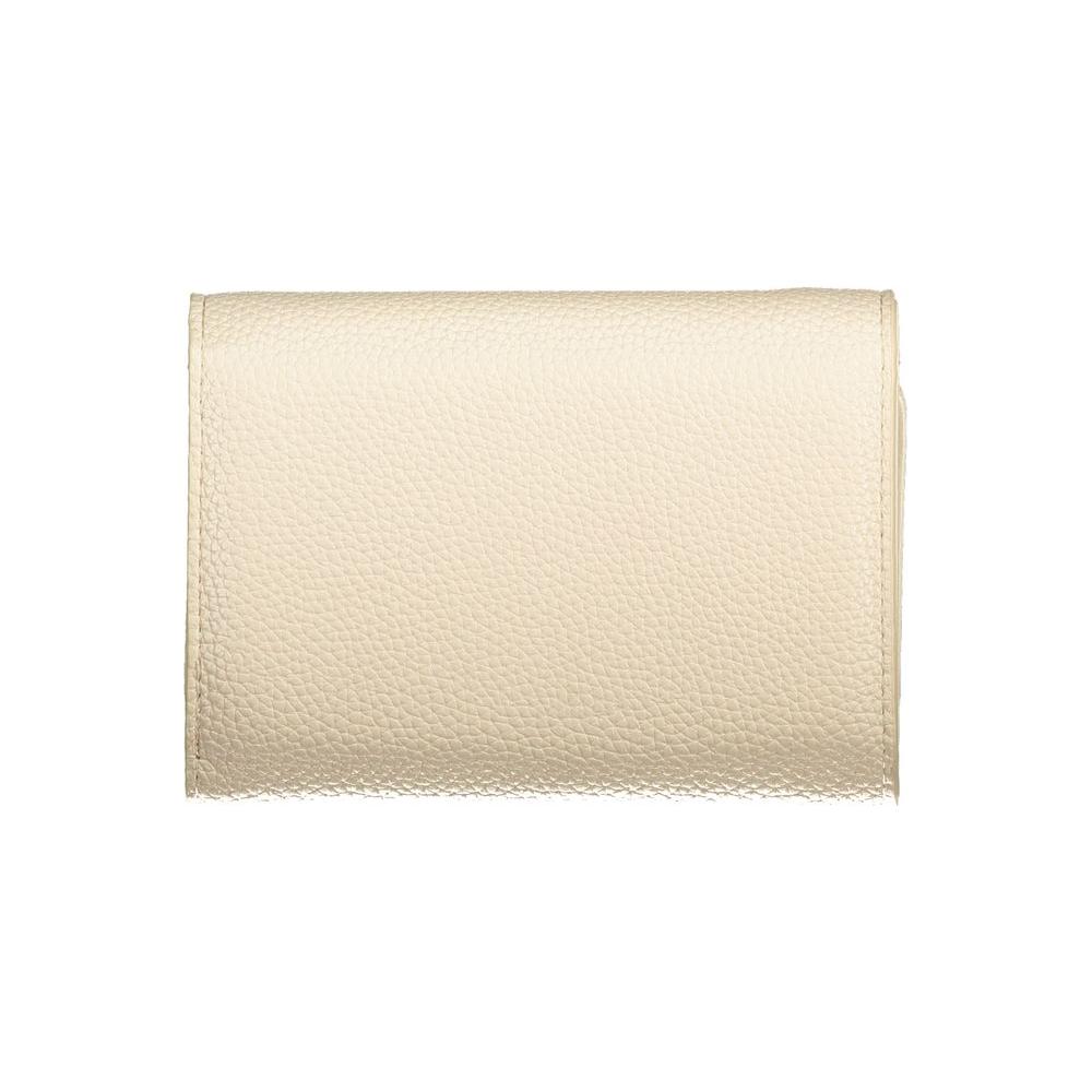 Valentino Bags beige wallet in polyethylene with logo, featuring 3 compartments, coin purse, double card spaces, zip and automatic closure.