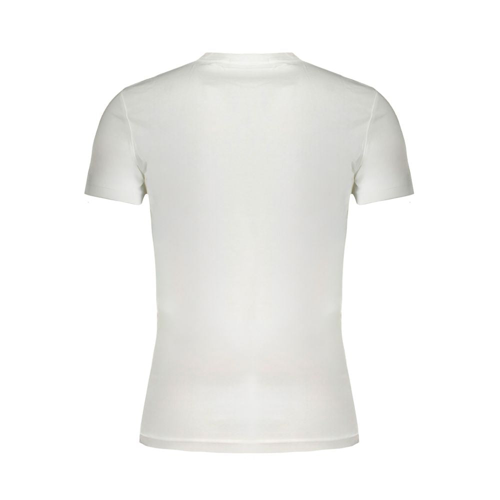 Calvin Klein white cotton t-shirt, short-sleeved crew neck with logo. Made from 95% regenerative cotton.