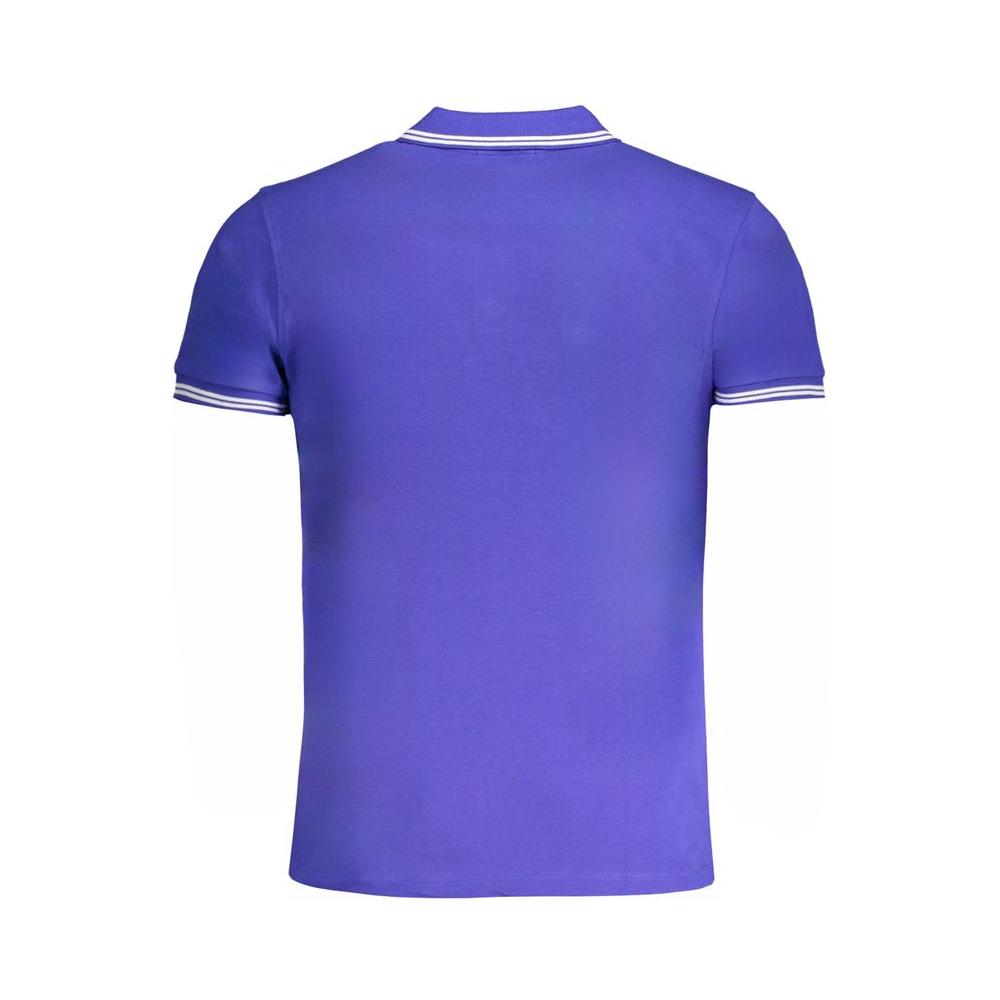 Cavalli Class Blue Cotton Polo Shirt