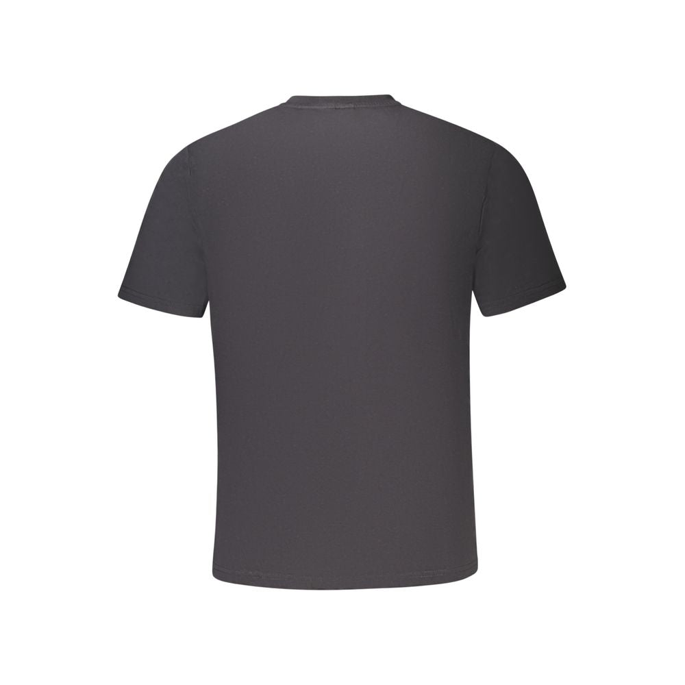 Back view of North Sails black cotton men's T-shirt with crew neck design.
