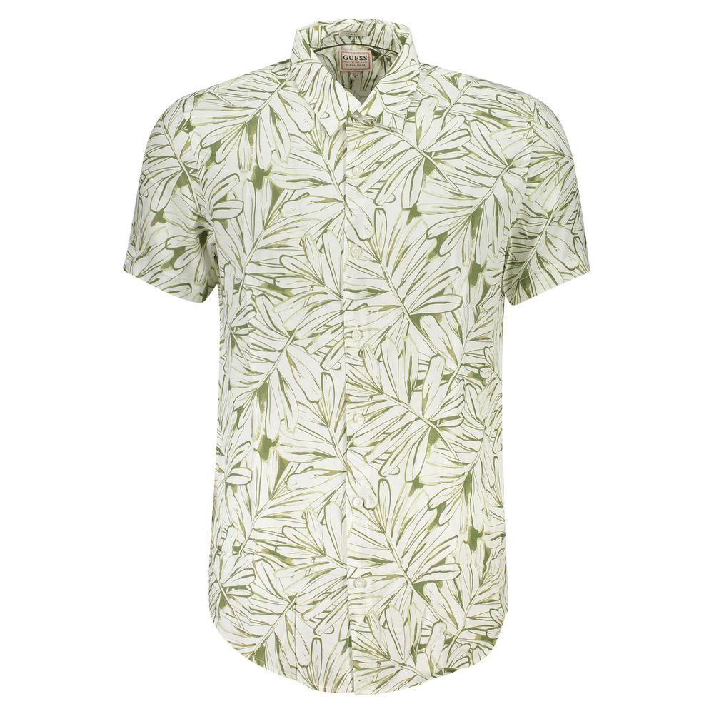 Guess Jeans White Viscose Men Shirt