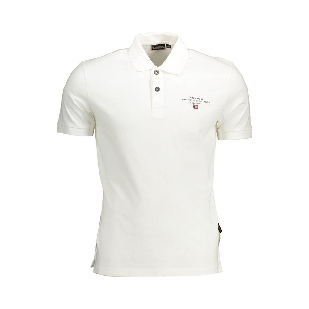 Napapijri White Cotton Men Polo Shirt