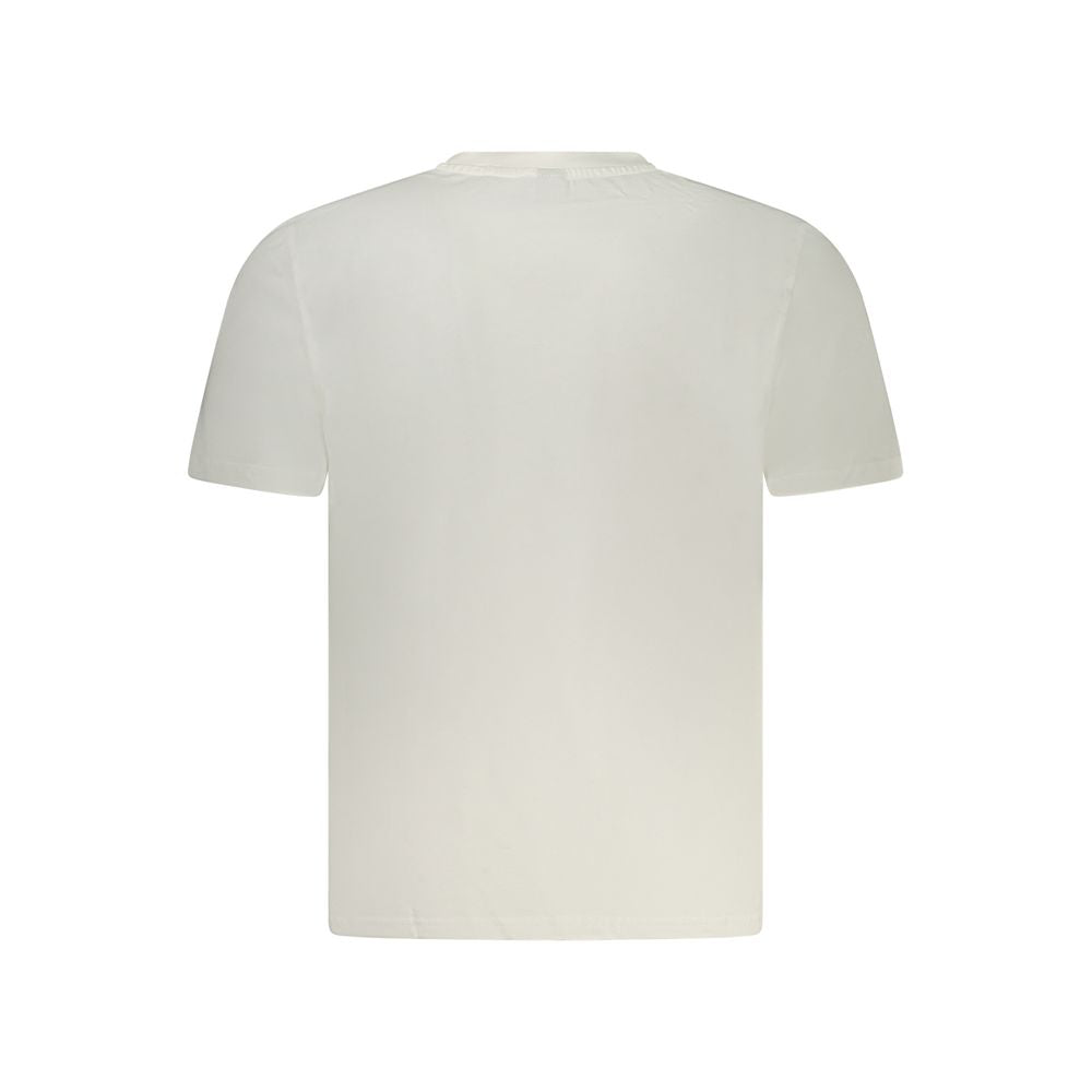 Back view of North Sails white cotton men's T-shirt, featuring classic crew neck design for everyday nautical style.
