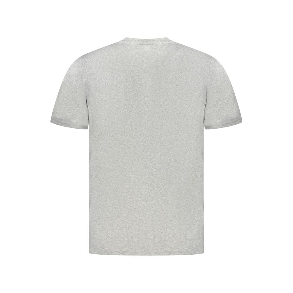 Back view of North Sails brown cotton men's t-shirt with short sleeves and crew neck, showcasing quality fabric and simple design.
